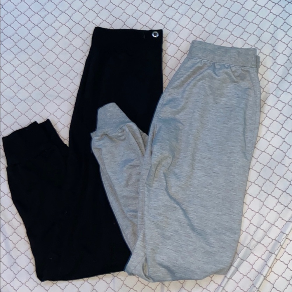 Black and gray athletic joggers